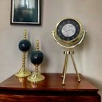 Bahat Gold Metal Ofis Salon Otel Ayaklı Masa Saati 26*45 cm M20