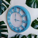 Bahat Mavi Beyaz Lüks Ofis Salon Otel Plastik 40 cm B6 Duvar Saati