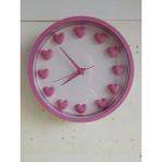 Bahat Pembe Kalpli Mutfak Çocuk Kız Odası Ofis 22 cm B2 Duvar Saati