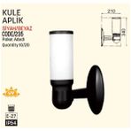 Bahçe Aplik, Kule, E27, Siyah, Zita 235 - ZİTA
