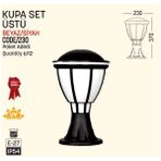 Bahçe Armatürü, Kupa Set Üstü, 37 Cm, E27, Siyah, Zita 230 - ZİTA