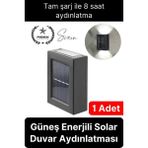 Bahçe Aydınlatması Solar Güneş Enerjili Dekoratif LED Işıklı Lamba Dış Mekan Su Geçirmez Sağlam - Siyah