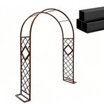 Bahçe Balkon Düğün Dekorasyonu için Sağlam Metal Gül Kemerli Kafes, Hava Koşullarına Dayanıklı ve Zarif (Kahverengi 140 x 230 cm) Tırmanma Bitkileri ve Çiçek Sergileri için Mükemmel