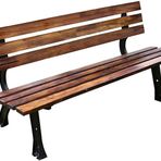 Bahçe Bankı Açık Hava Bankı Veranda Bankı, Ön Veranda Mobilyası, Sırtlıklı Masif Ahşap Bahçe Bankı, Açık Hava Ahşap Park Bankı, Dökme Demir Üçayak Retro Veranda F, 150 cm,150cm