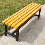 Bahçe Bankı Açık Hava Bankı Veranda Bankı, Ön Veranda Mobilyası, Teras Park Bankı Açık Hava Bankları, Hava Koşullarına Dayanıklı Dökme Demir ve Masif Ahşap Avlu Bankları,Yellow-150CM/60"