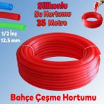 Bahçe Çeşme Su Hbahçe Çeşme Su Hortumu İç Çap 1/2 Naturel Silikonlu Sulama Araç Yıkama Hortum 35 Metre