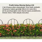 Bahçe Çiti 10'lu Set 330CM Model - 2 Siyah
