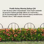 Bahçe Çiti 33CM Model - 2 Siyah Hobi Bahçesi, Çiçek, Sebze, Mini Bahçe