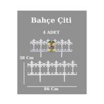 Bahçe Çiti Dekoratif Bahçe Çiti 86cm 4 Adet Beyaz Renk Beyaz