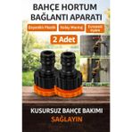 Bahçe Hortum Bağlantı Aparatı, Universal Uyumlu Musluk Adaptörü, 1/2'' - 3/4'', Dayanıklı Plastik, 2 Adet