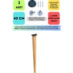 Bahçe Kadın Girişimci Kooperatifi Konik Lüks Ahşap Ayak, Masa Ayağı, Sehpa Ayağı, Açılı Parat ve Vidalar 40 cm