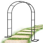 Bahçe Kemeri Arbor Siyah Metal Zemin Standı - Tırmanma Tesisleri için Düğün Kemerli Açık Pergola Kafes Balon Kemer Seti, Ağır Hizmet Bahçe Çardakları (350x220x40CM/3.5x2.2x0.4 m)