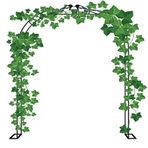 Bahçe Kemeri Kafes Bahçe Kemeri Kafes Siyah/Yeşil/Beyaz Kemer 7.2/7.5Ft Tırmanma Bitkileri İçin Metal Bahçe Çardağı, Dekorasyon Çelenk/Balon Kemerli Açık Çim (Renk: Siyah, Boyut: 2,4 m* 2