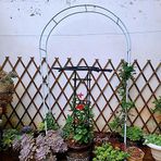 Bahçe Kemeri Kafes Gül Kemeri, Bahçe Veranda için Metal Kemer, Sebzeler, Kabak ve Çiçekler için Sera ve Gelin Parti Dekorasyonu Beyaz 260 x 230 cm