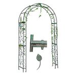 Bahçe Kemeri Kafes Metal Çelik Çerçeve Açık Bahçe Gül Kemer Kafes W122xH220x40cm Ağır Hizmet Güçlü Pergola Çardak Tırmanma Tesisleri Archway Borulu, vintage yeşil