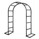 Bahçe Kemeri Kafesi Siyah Bahçe Çardak Pergola İç Mekan Dış Mekan Bahçe Kemer Kafesi, Tırmanma Tesisleri için Ağır Hizmet Balon Kemer Seti, Düğün Kemerlerini Destekler, Arka Plan Standı (120 x 220 x
