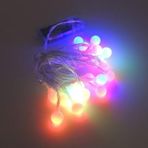 Bahçe Keyfi için Pilli 3MT 2MOD RGB Işıklı 20LED Beyaz Top Şerit Aydınlatma