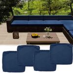 Bahçe Mobilyaları için Dış Mekan Su Geçirmez Yastık Kılıfları, 4'lü Set, Fermuarlı, İç ve Dış Mekan Kullanımı, Veranda Dekoru (#14, 65x65x10cm)