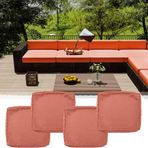 Bahçe Mobilyaları için Su Geçirmez Dış Mekan Yastık Kılıfları, 4'lü Set, İç ve Dış Mekan Kullanımı, Veranda ve Teras için Fermuarlı Çıkarılabilir Yastık Kılıfı (#6, 60x55x10cm)