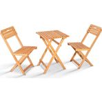 Bahce Takimi Tiny 2+1 Ahsap Bahce Balkon Bistro Set
