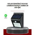Bahçe Ve Dış Mekanlar İçin Güneş Enerjili 20 Led Hareket Sensörlü Lamba Mir00018689