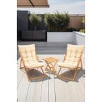 Bahçe&balkon&teras&plaj Su Geçirmez Uv Korumalı Kumaştan Şezlong Sandalye Minderi 110 x 50 cm 2 Adet - Krem