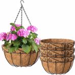 Bahçem Coco Askılı Çiçeklik Doğal Hindistan Cevizi Lifi Dekoratif 1 Adet Balkon Bahçe Saksısı 32 x 31 x 50 cm