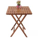 Bahçeme Ada Ahşap Masa 60x60 | Katlanır Bahçe Balkon Mutfak Masası