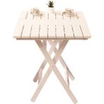 Bahçeme Ahşap Bahçe Balkon Mutfak Masası -Kaş Katlanabilir 60x60 Beyaz
