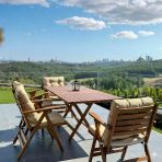Bahçeme Antalya Katlanır Ahşap Bahçe Balkon Takımı: 80X140 Masa + 4 Minderli Sandalye