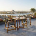 Bahçeme Gökçeada Ahşap Bahçe Takımı: 85X85 Masa + 2 Sandalye - Masif Kestane