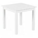 Bahçeme Kaş 80X80 Sabit Ayaklı Ahşap Masa - Beyaz Renk Teras Balkon Bahçe Masası
