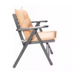 Bahçeme Sandalye Minderi London Düğmeli Model - Oturum: 46X46x5 Sırt: 49X46x10 Gri
