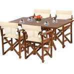 Bahçeme Yönetmen Ahşap 80x160 Masa + 4 Sandalye Katlanır Bahçe Takımı