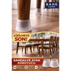 bahe home 1 Adet Beyaz Silikon Sandalye Ayağı Koruyucu Zemin Çizmez Kaydırmaz Sessiz Mobilya Ayak Koruyucu