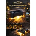bahe home 1 Adet Güneş Enerjili LED Duvar Işığı Sensörlü IP65 Su Geçirmez Bahçe Balkon Aydınlatma