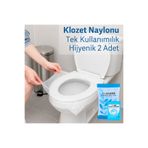 bahe home 2'li Tek Kullanımlık Klozet Naylonu | Hijyenik Tuvalet Örtüsü Seyahat İçin Pratik