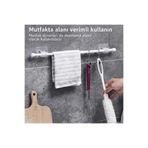 bahe home Kendinden Yapışkanlı Perde Çubuğu Tutucu 2 Adet Güçlü Şeffaf Boru Askı Aparatı