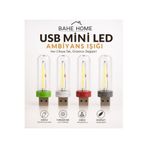 bahe home USB Mini LED Gece Lambası Ambiyans Işığı Laptop Powerbank Uyumlu Dekoratif Işık Renkli 1ADET