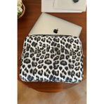 Bahels 13-14 Inç Siyah Leopar Desen Laptop Kılıfı Suni Deri Malzeme ile Şık ve Koruyucu Tasarım
