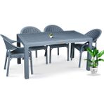 Bahex Almina Rattan Masa Takımı 80x140 Camsız Masa 4 Kişilik Bambu Sandalye Seti Bahçe Balkon Teras Takımı