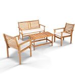 Bahex Lite 2+1+1 Ahşap Oturma Grubu Naturel