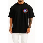 Bahriyeli Collection Oversize A1600 Tcg Iskenderun Cep ve Sırt Tasarımlı Unisex T-Shirt - Siyah
