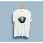 Bahriyeli Collection Oversize Akvaryum ve Balıklar Tasarım Unisex T-Shirt - Beyaz
