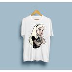 Bahriyeli Collection Oversize Alice In Wonderland Tasarım Unisex T-Shirt - XL - Beyaz