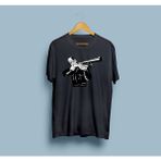Bahriyeli Collection Oversize Avcı Tüfek Tasarım Unisex T-Shirt - XL - Siyah