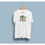 Bahriyeli Collection Oversize Baby Yoda Baskılı Unisex T-Shirt - Beyaz