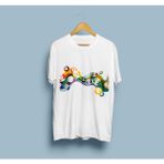 Bahriyeli Collection Oversize Bilardo Topları Tasarım Unisex T-Shirt - Beyaz