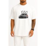 Bahriyeli Collection Oversize Bmw E60 M5 Rider Göğüs Baskılı Unisex T-Shirt - Beyaz - XL