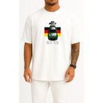 Bahriyeli Collection Oversize Bmw M5 Competition Sport Göğüs Baskılı Unisex T-Shirt - Beyaz - XL